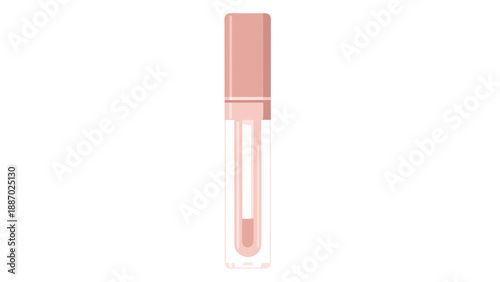Slim pink lip gloss tube with a metallic cap representing a portable and trendy makeup accessory for quick touch ups throughout the day.