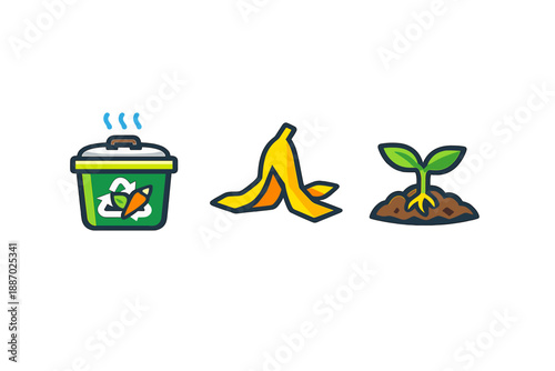 Composting cycle: food waste to new growth