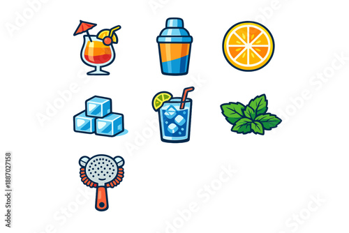 Cocktail Icons Set