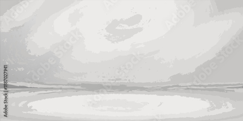 A grayscale landscape featuring clouds horizon and a blurred foreground