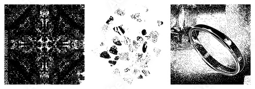 Abstract Geometric in Halftone Dot Art