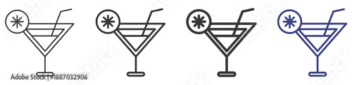 Drink Icon Set Illustration with Outline Style Variation