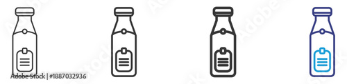 Champagne Icon Set Illustration with Outline Style Variation