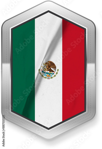 Stylish Badge with Mexico Flag for Travel Sports and Cultural Events