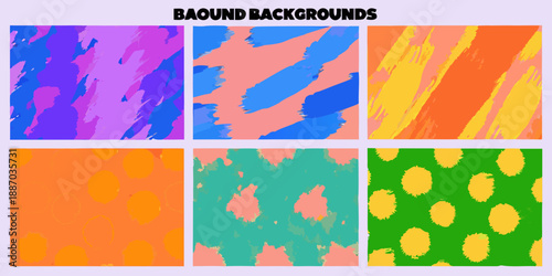 Colorful abstract backgrounds a collection of brushstroke and polka dot patterns