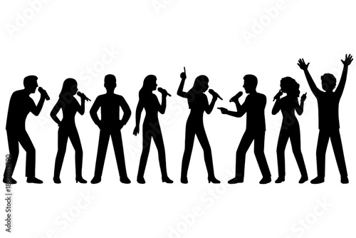 group of people,
Korean Music Idol Silhouettes – Dance Pose Collection