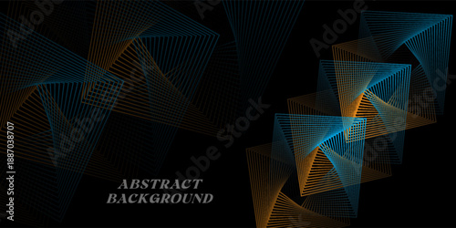 3D orange blue techno abstract background overlap layer on dark space with glowing lines decoration. Modern graphic design element future style concept for banner, flyer, card, or brochure cover