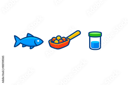 Underwater scene with fish, bait, and container during a fishing activity at a lake in summer