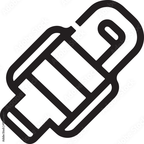 A sleek minimalist line art illustration of a modern smartwatch displaying a charging symbol perfect for tech designs on transparent background silhouette