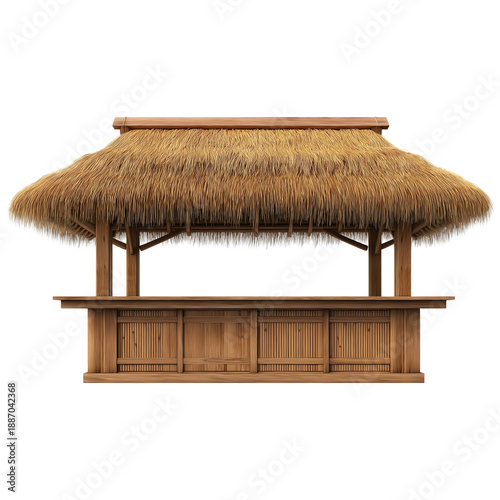 Tropical Tiki Bar Hut With Thatched Roof tropical bar isolated on a transparent background