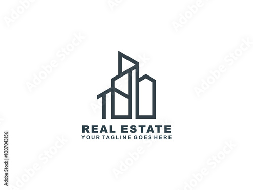 Real Estate logo Template collection, abstract house and building icons for property branding