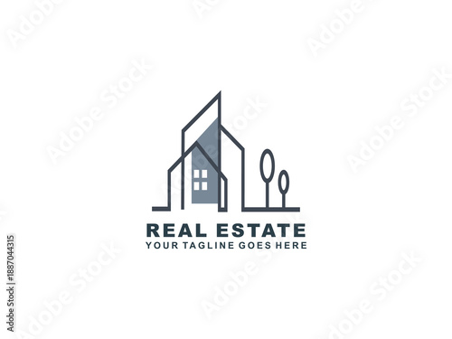Real Estate logo Template collection, abstract house and building icons for property branding