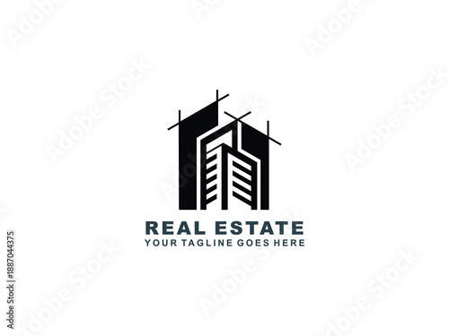 Real Estate logo Template collection, abstract house and building icons for property branding