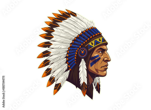 native american warrior, indigenous warrior profile, tribal warrior portrait, traditional feather headdress, warrior side profile, indigenous heritage figure, native tribal leader, warrior face profil