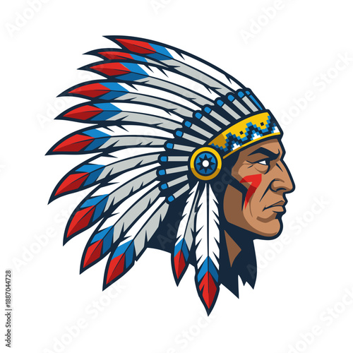 native american warrior, indigenous warrior profile, tribal warrior portrait, traditional feather headdress, warrior side profile, indigenous heritage figure, native tribal leader, warrior face profil