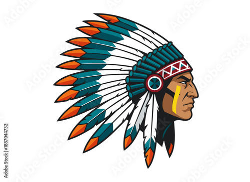 native american warrior, indigenous warrior profile, tribal warrior portrait, traditional feather headdress, warrior side profile, indigenous heritage figure, native tribal leader, warrior face profil