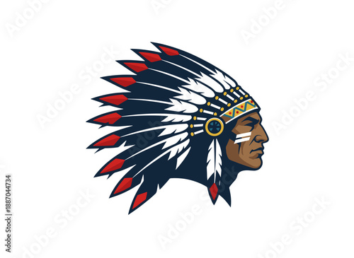 native american warrior, indigenous warrior profile, tribal warrior portrait, traditional feather headdress, warrior side profile, indigenous heritage figure, native tribal leader, warrior face profil