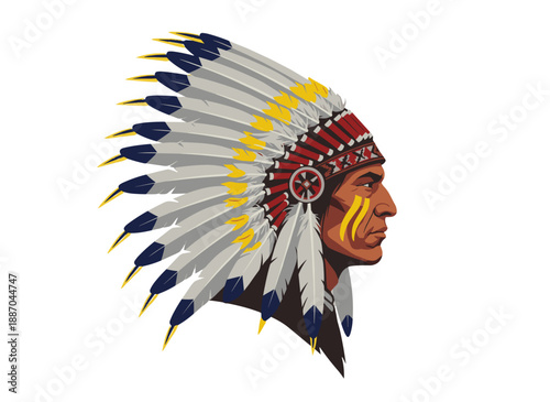 native american warrior, indigenous warrior profile, tribal warrior portrait, traditional feather headdress, warrior side profile, indigenous heritage figure, native tribal leader, warrior face profil