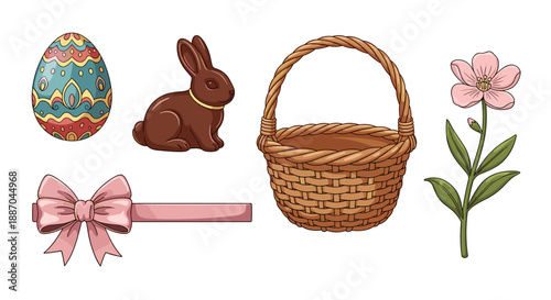 A modern home office setup displays a wooden desk, chair, desk lamp, laptop on stand, and a tall bookshelf, isolated on white.