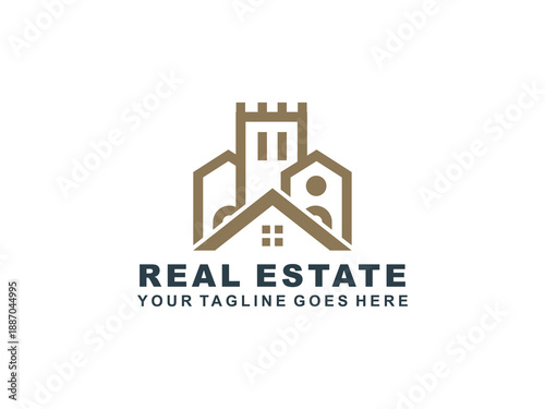 Real Estate logo Template collection, abstract house and building icons for property branding