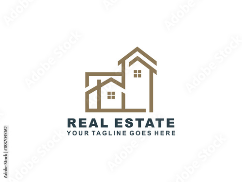 Real Estate logo Template collection, abstract house and building icons for property branding