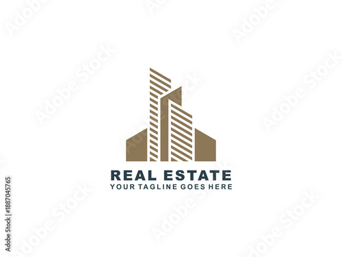 Real Estate logo Template collection, abstract house and building icons for property branding