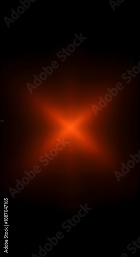 A symmetrical, abstract design with a dark backdrop featuring an illuminated, star-like burst in a warm, orange-red hue at its center. Its glow is intense