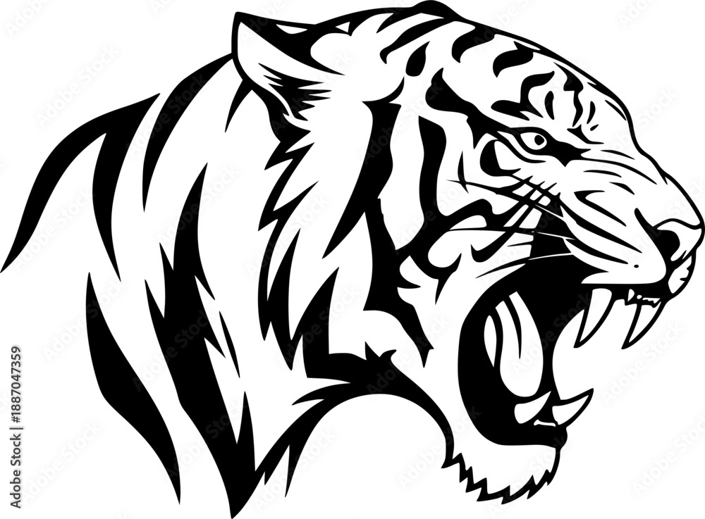 Naklejka premium angry tiger head
