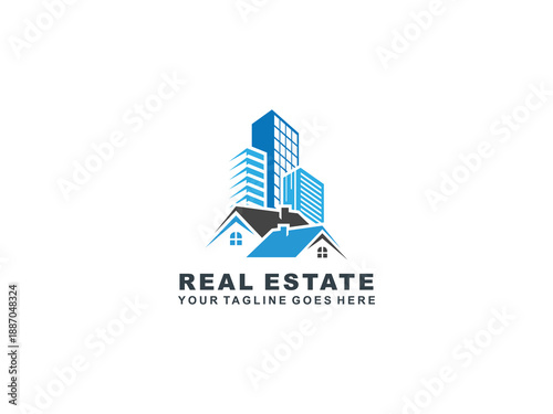 Real Estate logo Template collection, abstract house and building icons for property branding
