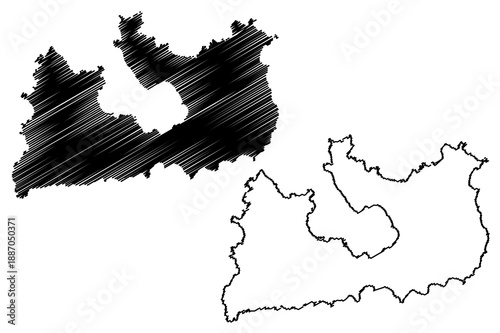 Milos island (Hellenic Republic, Greece, Aegean Sea) map vector illustration, scribble sketch Melos map