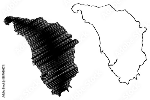 Mindoro island (Southeast Asia, Republic of the Philippines) map vector illustration, scribble sketch Mindoro map