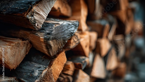 Wallpaper Mural Dry, stack of chopped firewood logs. Stack, pile of firewood Torontodigital.ca