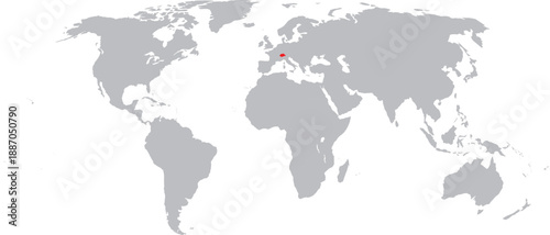 Switzerland Highlighted on World Map Vector Design