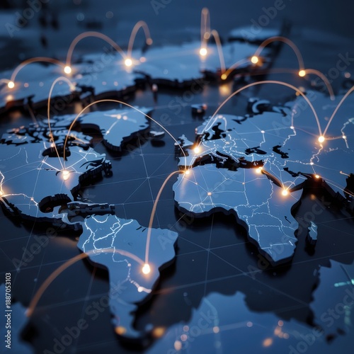 Connected World Map with Dynamic Networks