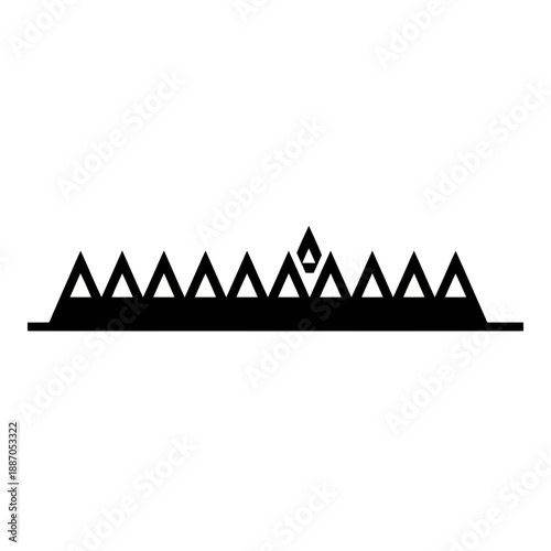 Mountain range with peak