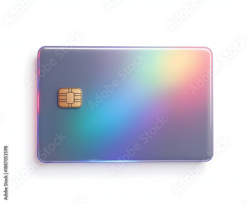 Credit Card Hologram Symbol Isolated on White with Cinematic Lighting