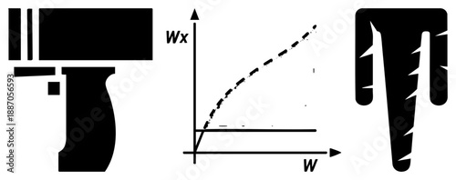 Abstract Vector Featuring Gun, Graph, and Jagged Form