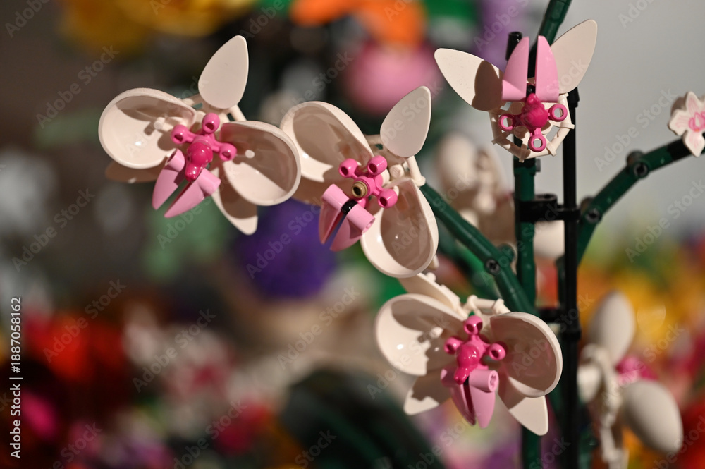 Fototapeta premium Warsaw, August 6, 2024. A bouquet made of Lego. 