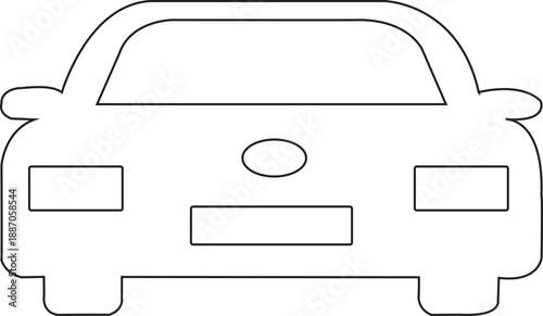 Stylized car outline, abstract automotive shape, flat design vector illustration