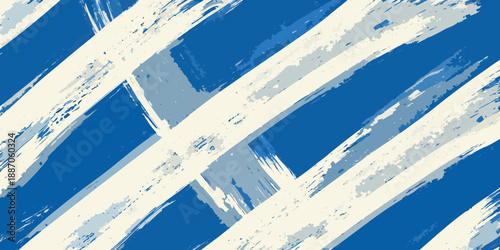 Abstract blue and white brushstrokes creating a dynamic diagonal pattern