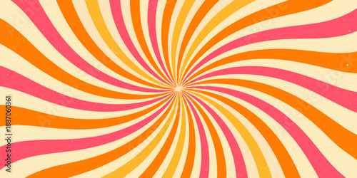 Swirling vortex of vibrant orange pink and cream colors with a starburst center