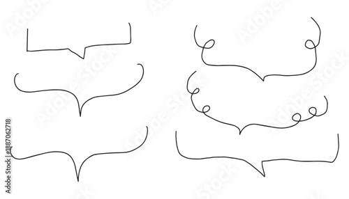 Pen hand drawn speech bubble background. Ideal for comics, stickers, and fun layouts. Simple black line handwritten speech bubble, Chat Bubbles with tail for text boxes UI and Comics. Line border
