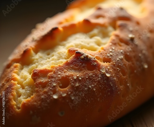 Macro Detail of Rustic Bread Crust Texture