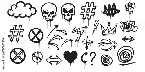 Illustrations of surfing elements and beach icons Vector