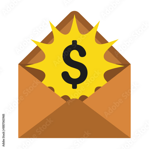 Surprise money inside envelope