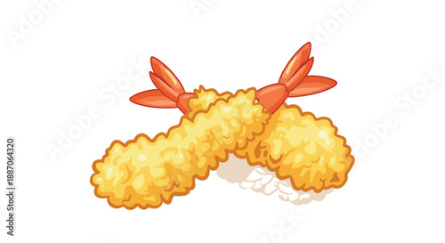 Crispy shrimp tempura pieces are presented in a golden fried batter, making a delicious Japanese appetizer for seafood lovers.