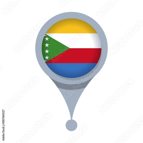 Tableau sur toile COMOROS  Location Pin Icon with Flag Isolated on Transparent Background
