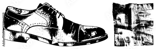 Classic Wingtip Shoe with Distressed Texture