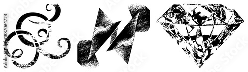 Abstract Geometric & Ornamental Vector in Halftone Style