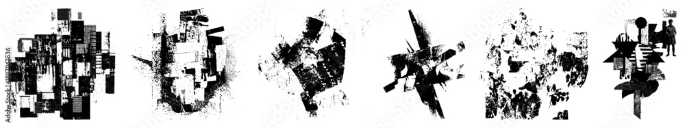 Fototapeta premium Abstract Geometric Composition of Fragmented Forms and Dynamic Shapes